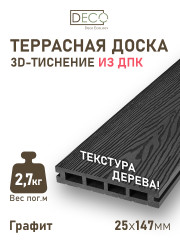 Террасная доска 3D Premium, Графит