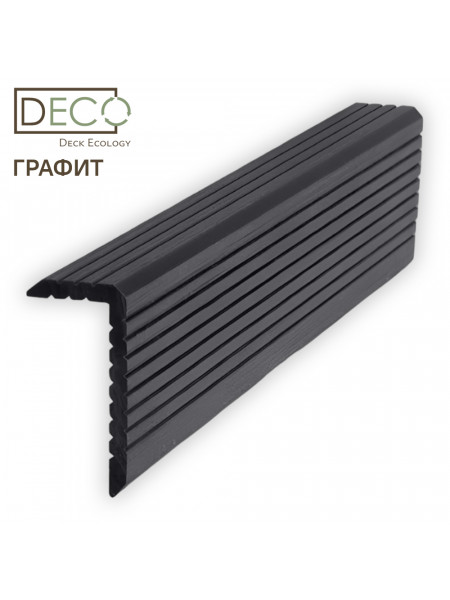 Г-профиль (уголок) из ДПК, Графит, 3 метра