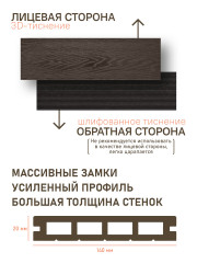 Террасная доска Premium Standart, Венге, 1 метр