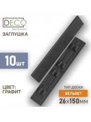Комплект пластиковых заглушек для террасной доски из ДПК, цвет Графит, 10 шт