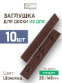 Комплект пластиковых заглушек для террасной доски Стандарт из ДПК, цвет Шоколад, 20 шт