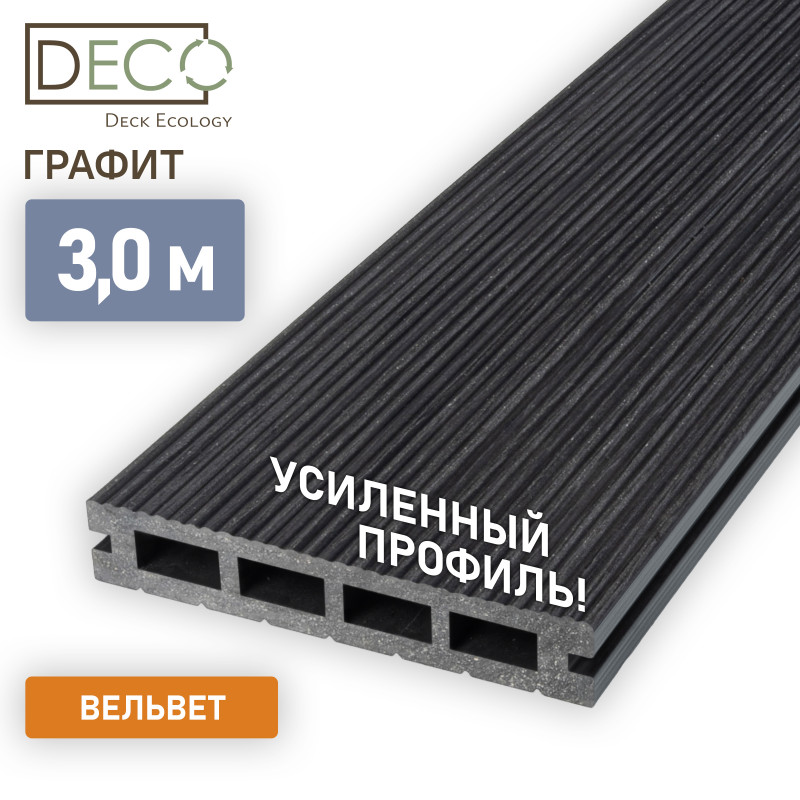 Террасная доска Premium, Графит, 3 метра