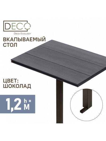 Столик вкапываемый из ДПК, графит