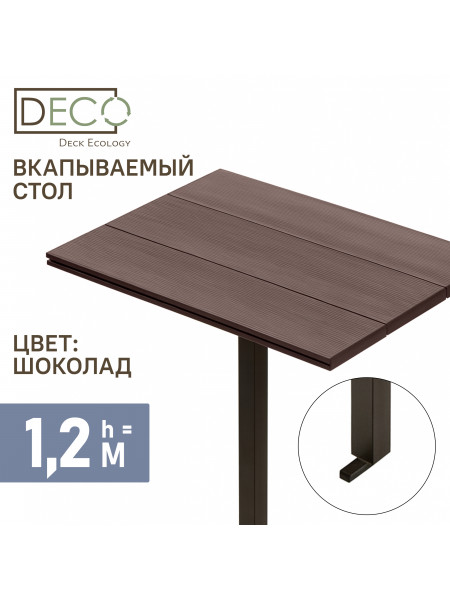 Столик вкапываемый из ДПК, шоколад